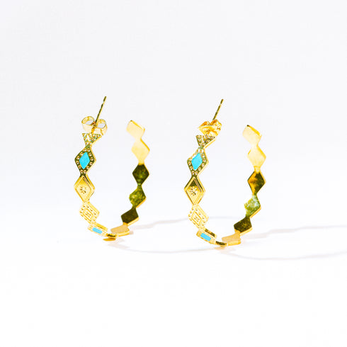 Diamond Stardust Hoop Earrings